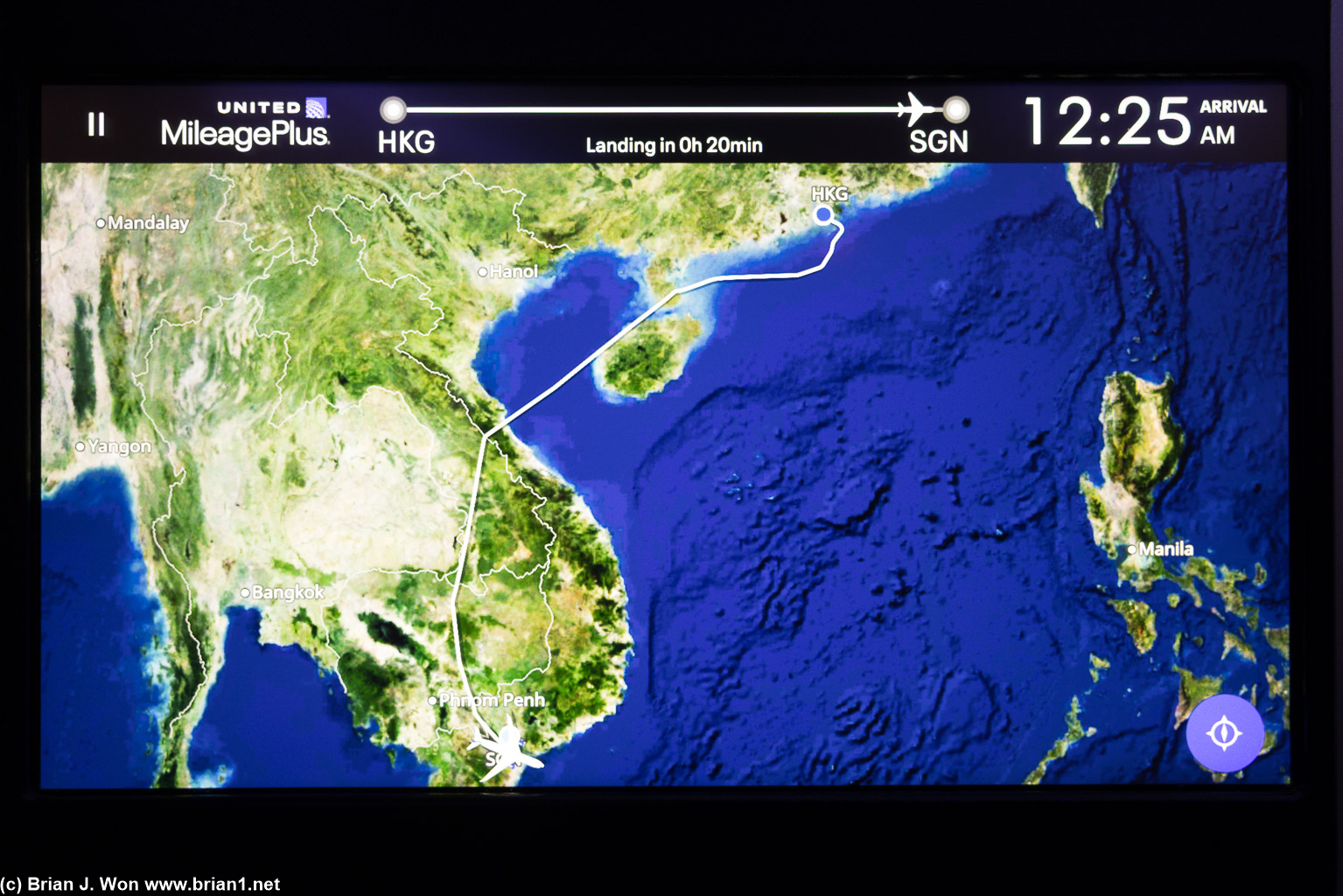2hr 29min flight time (actual), 972 miles (IFE), 1,273 miles (Flightaware), 925 miles (great circle).