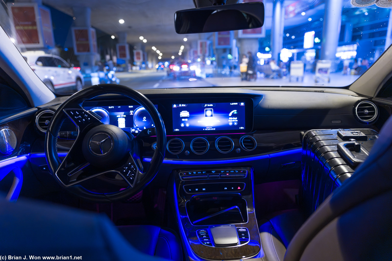 After a massive line/delay, finally in the car to the hotel.