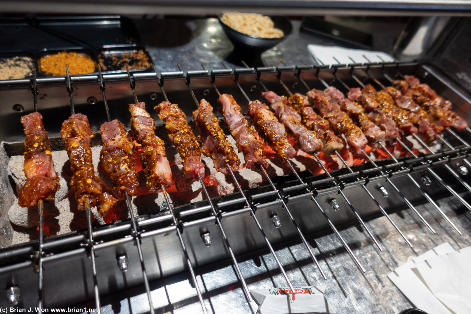 Beef and lamb skewers, nom.