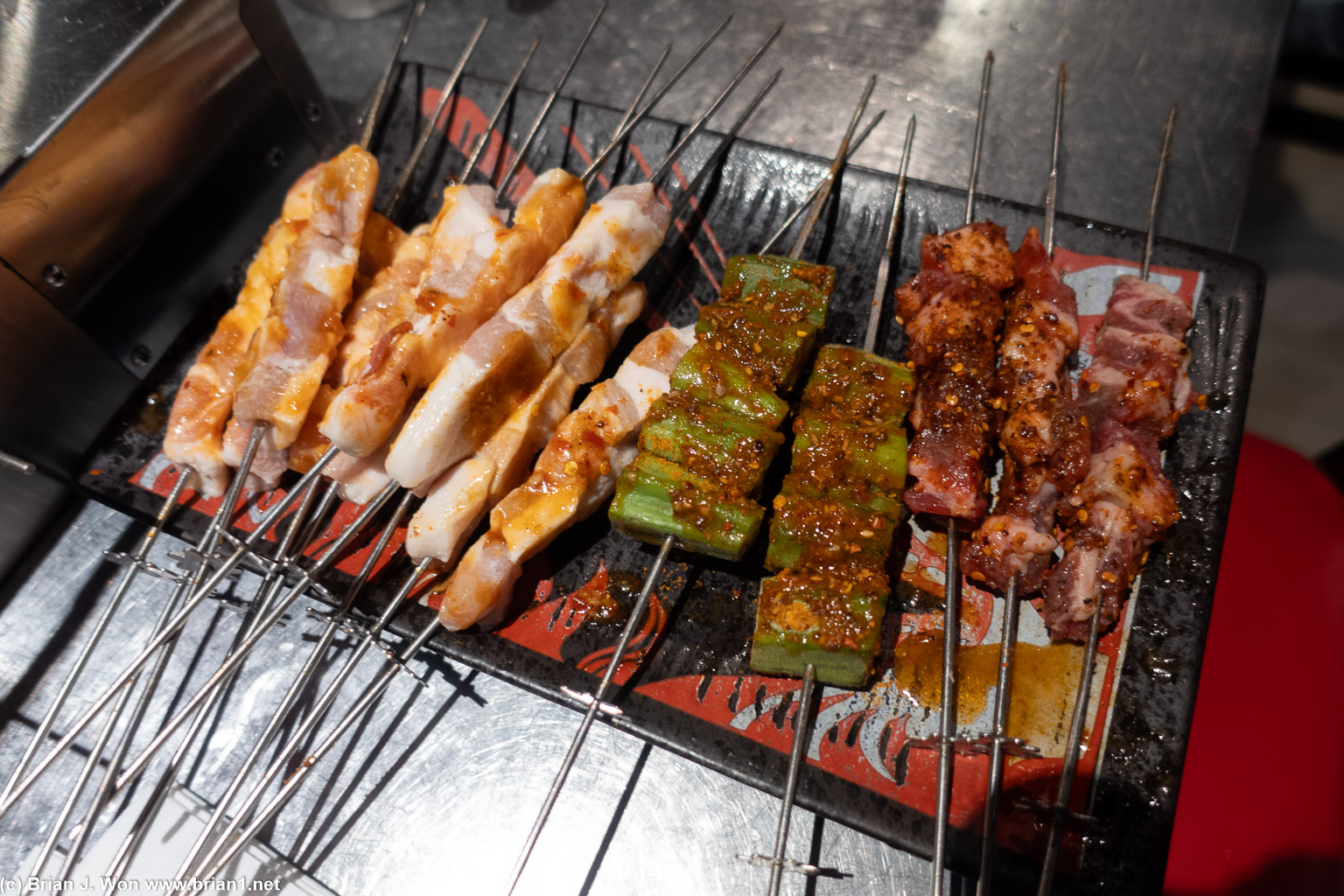 Pork belly and pork jowl, okra, more beef.