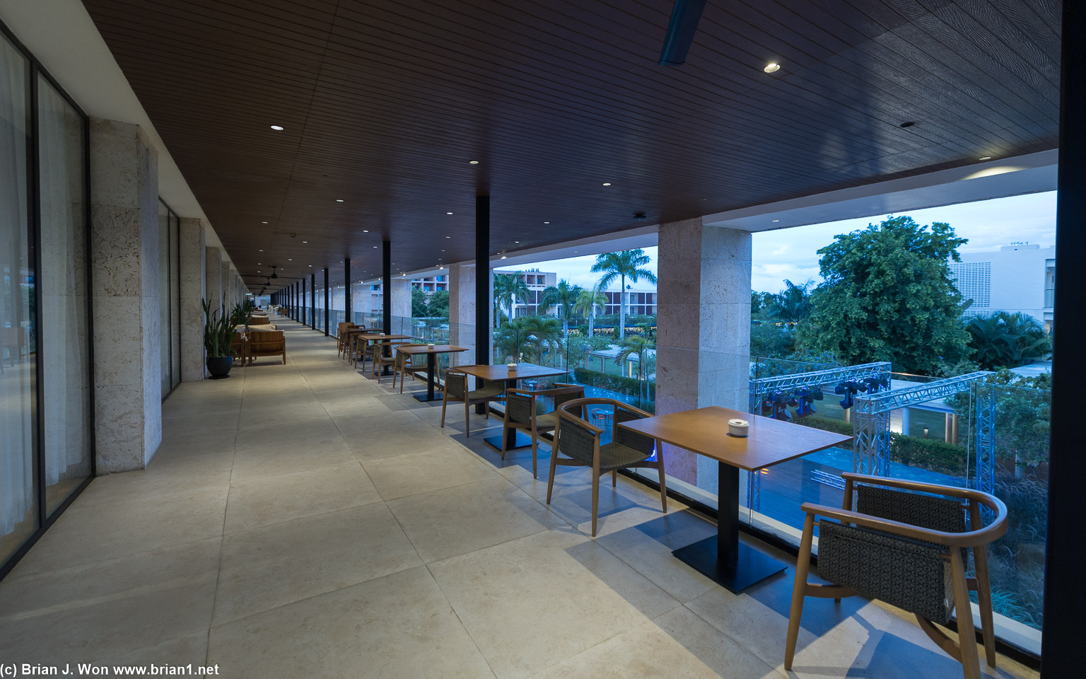 Upper level corridor seating.