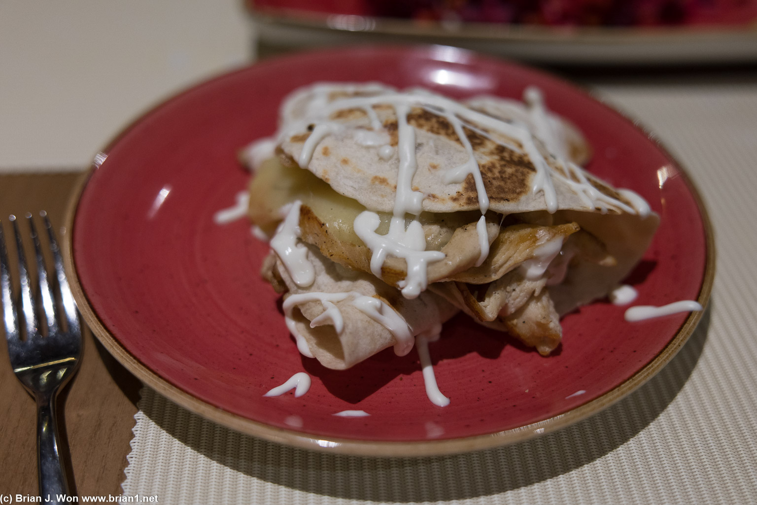 Chicken quesdilla was eh.