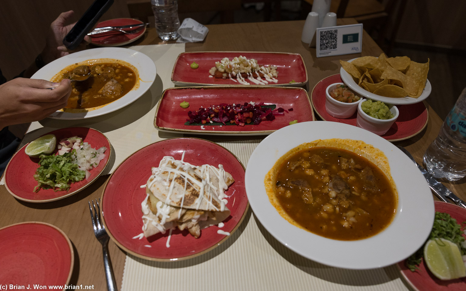 Aggressive ordering. Pozole was actually okay.